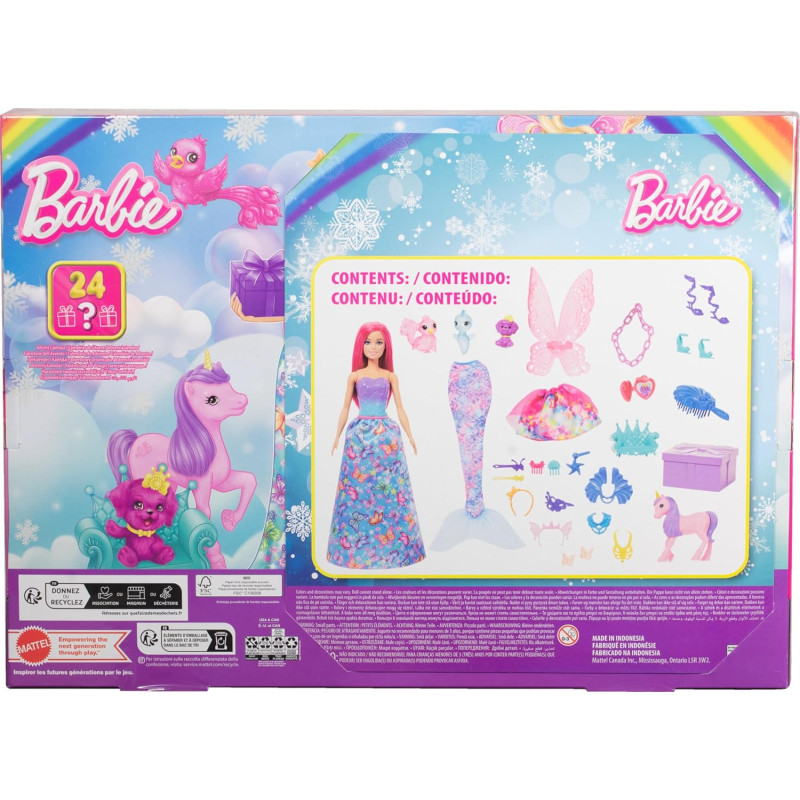 Адвент календар Барбі Barbie Barbie Advent Calendar 24 Surprise Including Unicorn