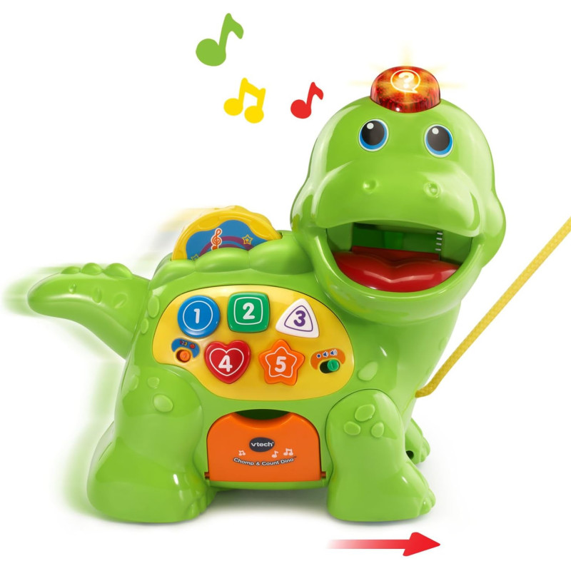 Розвиваюча іграшка музичний динозаврик VTech Chomp and Count Dino Green