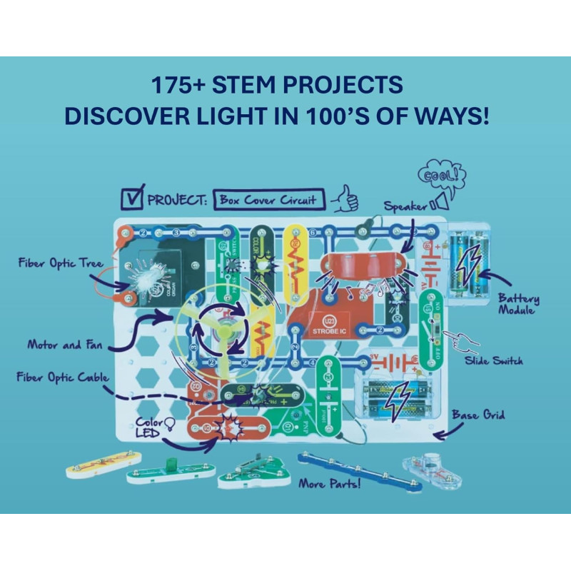 Набір STEM для вивчення електроніки Snap Circuits Light Electronics Exploration Kit Over 175 Exciting STEM Projects