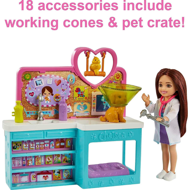 Ігровий набір Ветеринарна клініка Челсі Barbie Chelsea Can Be Doll & Accessories Pet Vet Playset