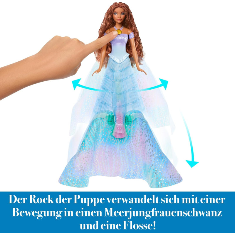 Лялька русалочка Аріель із хвостом трансформером Disney The Little Mermaid Transforming Ariel Fashion Doll