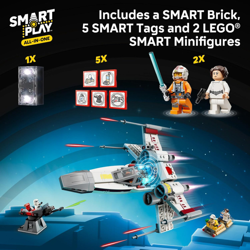 Інтерактивний конструктор Лего Червона п'ятірка Люка LEGO Star Wars Smart Play Lukes Red Five X Wing 75423