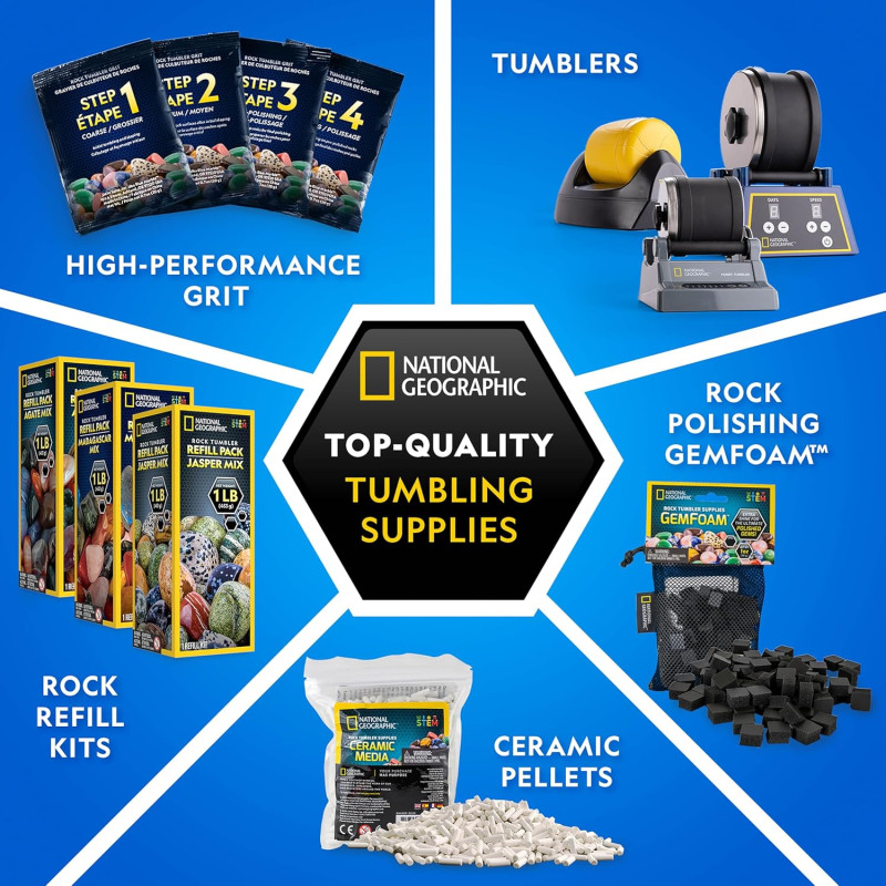 Набір STEM для заправки полірувальної машинки NATIONAL GEOGRAPHIC Rock Tumbler Grit and Polish Refill Kit