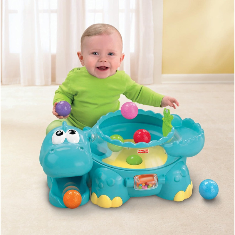 Розвиваюча музична іграшка Динозавр Fisher Price Baby Crawling  Poppity Pop Musical Dino Ball Popper