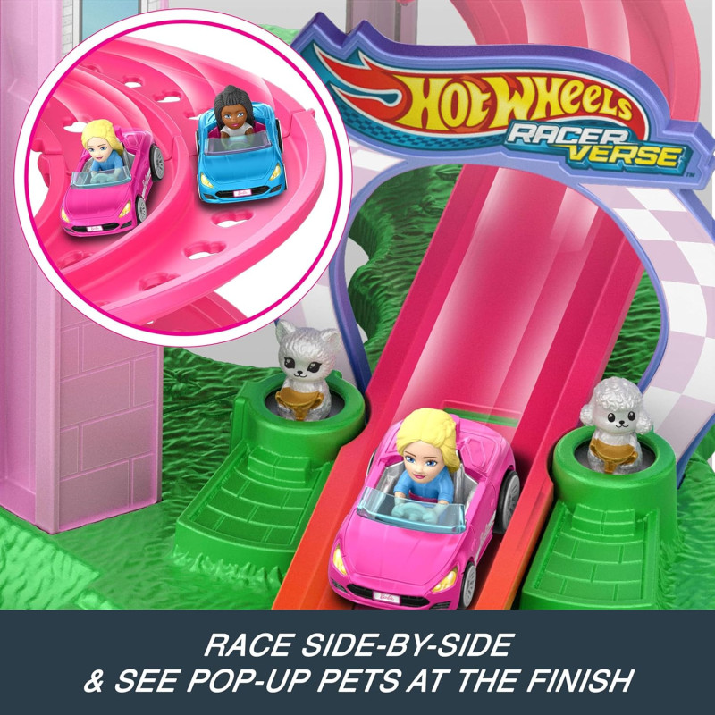 Спіральна гоночна траса Барбі Hot Wheels RacerVerse Barbie Spiral Race Playset JDD65