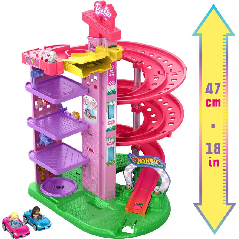 Спіральна гоночна траса Барбі Hot Wheels RacerVerse Barbie Spiral Race Playset JDD65
