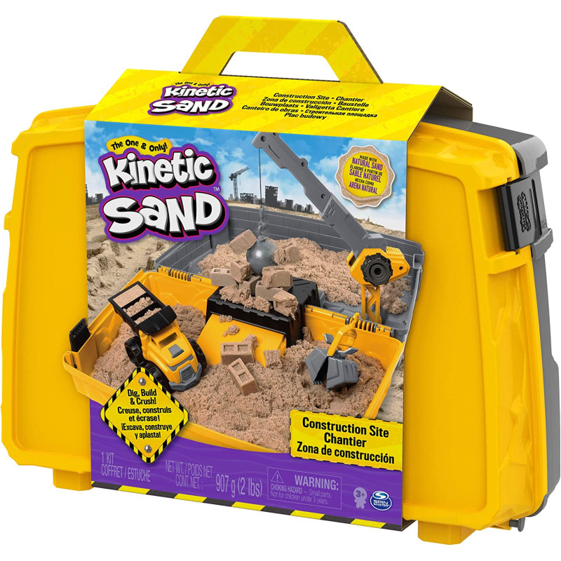 Кінетичний пісок будівництво у валізі  Kinetic Sand Construction Site Folding Sandbox
