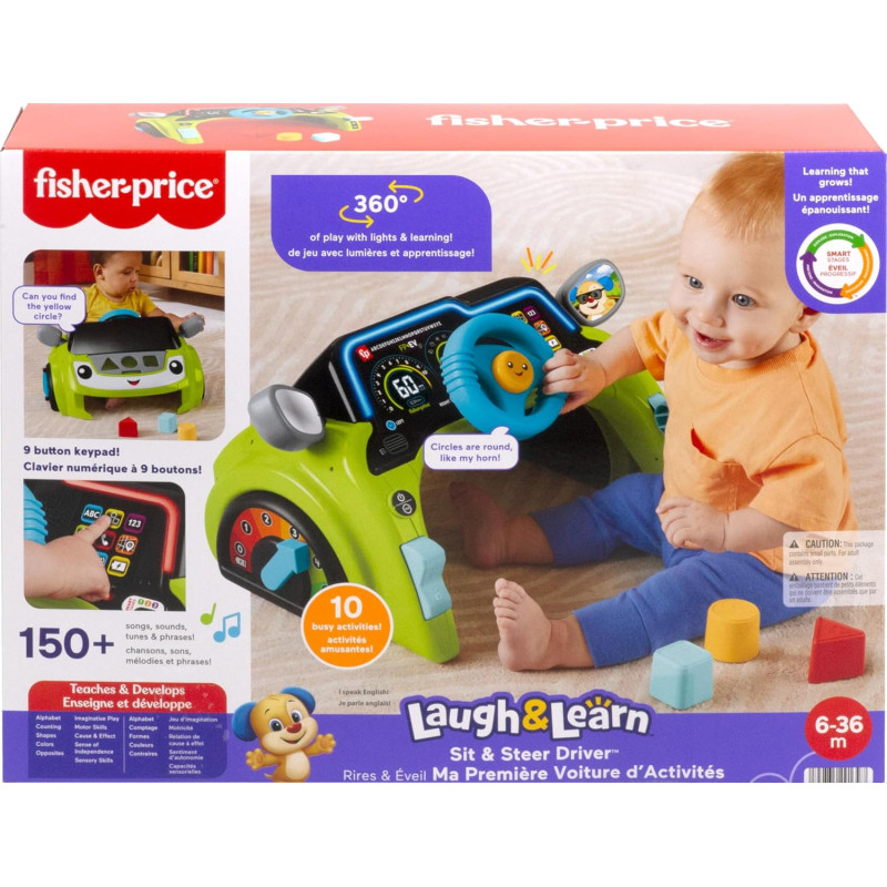 Інтерактивна розвиваюча іграшка кермо Fisher Price Laugh and Learn Smart Stages Sit Steer Driver