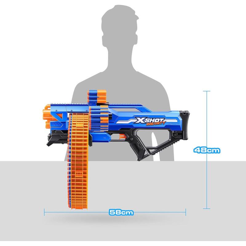 Швидкострільний бластер X Shot Insanity Mad Mega Barrel by ZURU with 72 Darts
