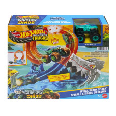 Ігровий набір монстр Атака акули Hot Wheels Monster Trucks Corkscrew Shark Smash Track Set