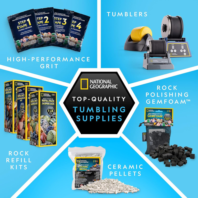 Науковий ігровий набір для обробки каменів NATIONAL GEOGRAPHIC Rock Tumbler Refill Kit Gemstones