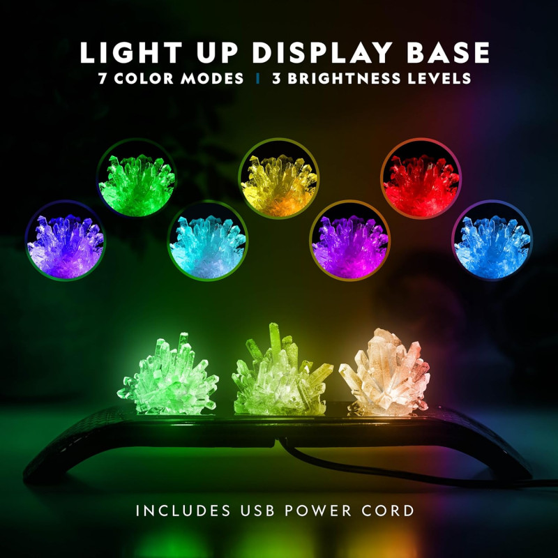 Набір STEM  для вирощування кристалів National Geographic Crystal Growing Kit 3 Vibrant Colored Crystals