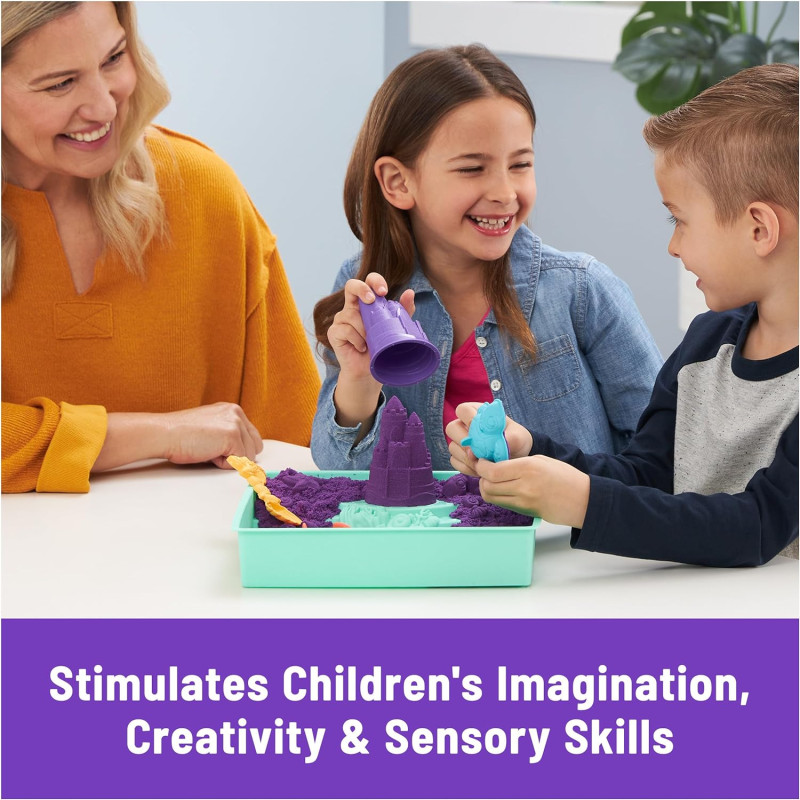 Кінетичний пісок фіолетовий з лотком 454 г Kinetic Sand Sandbox Set 1lb Purple Play Sand