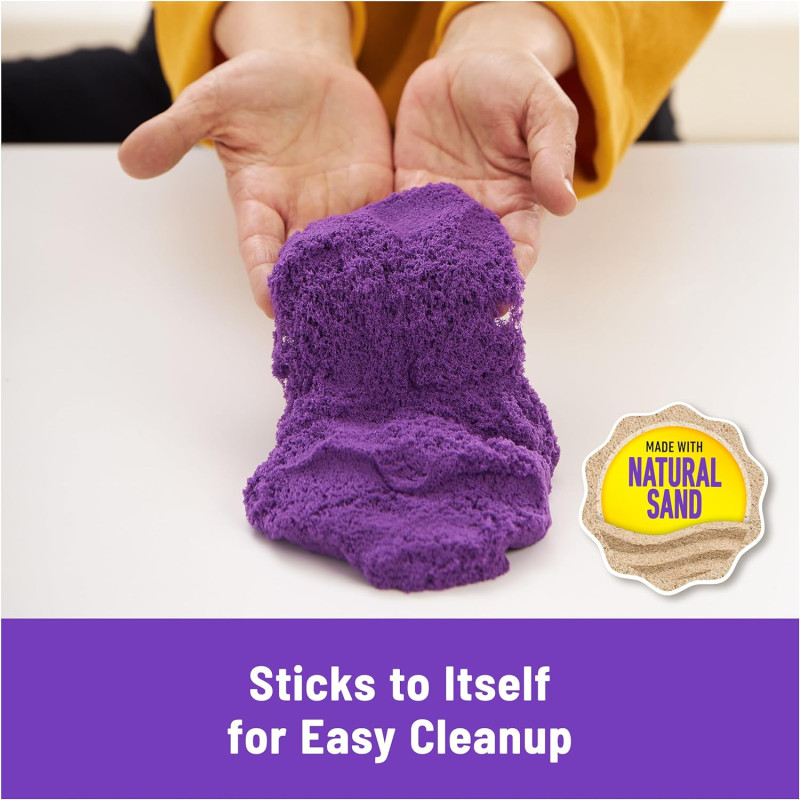 Кінетичний пісок фіолетовий з лотком 454 г Kinetic Sand Sandbox Set 1lb Purple Play Sand