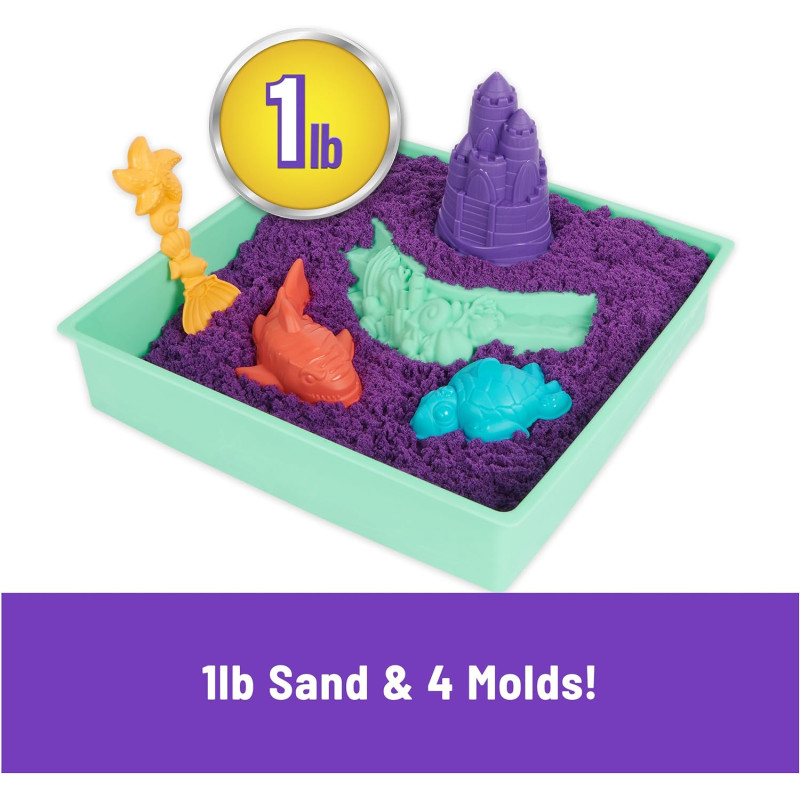 Кінетичний пісок фіолетовий з лотком 454 г Kinetic Sand Sandbox Set 1lb Purple Play Sand