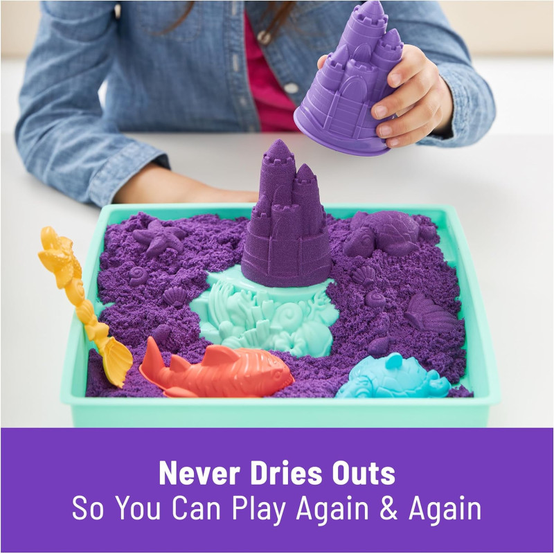 Кінетичний пісок фіолетовий з лотком 454 г Kinetic Sand Sandbox Set 1lb Purple Play Sand