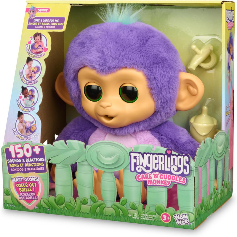 Інтерактивна іграшка мавпочка Fingerlings Care n Cuddles Interactive Baby Monkey Sunny