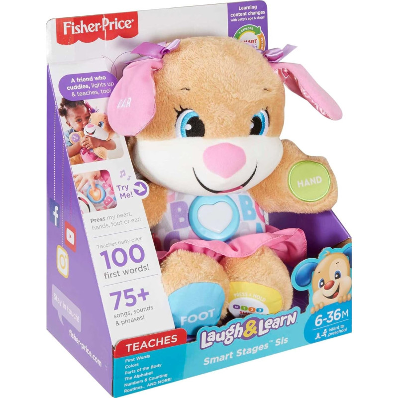 Інтерактивна м'яка навчальна іграшка Fisher Price Baby Learning Smart Stages Sis Musical Plush