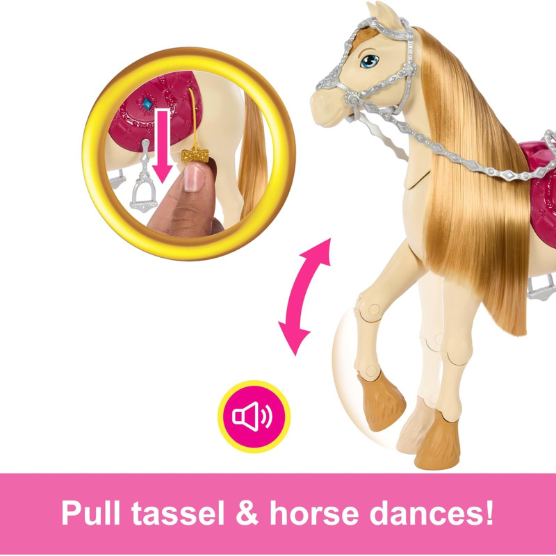 Ігровий набір барбі Інтерактивний кінь Barbie Toy Horse with Sounds HXJ42