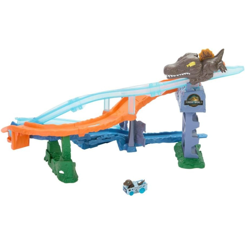 Набір для гонок іграшкових машинок Hot Wheels RacerVerse Jurassic World Crash Splash JFP32