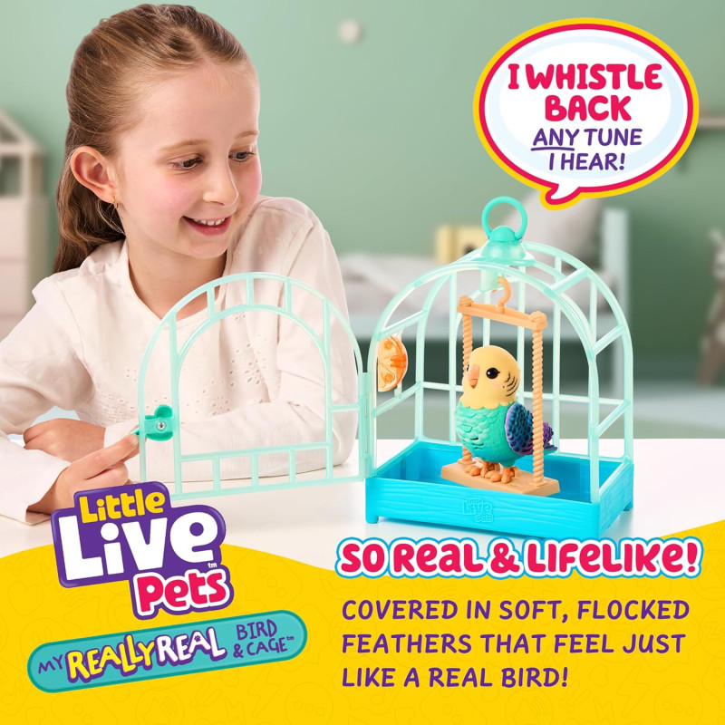 Інтерактивна іграшка пташка Little Live Pets My Really Real Talking Bird Toy and Cage Indie