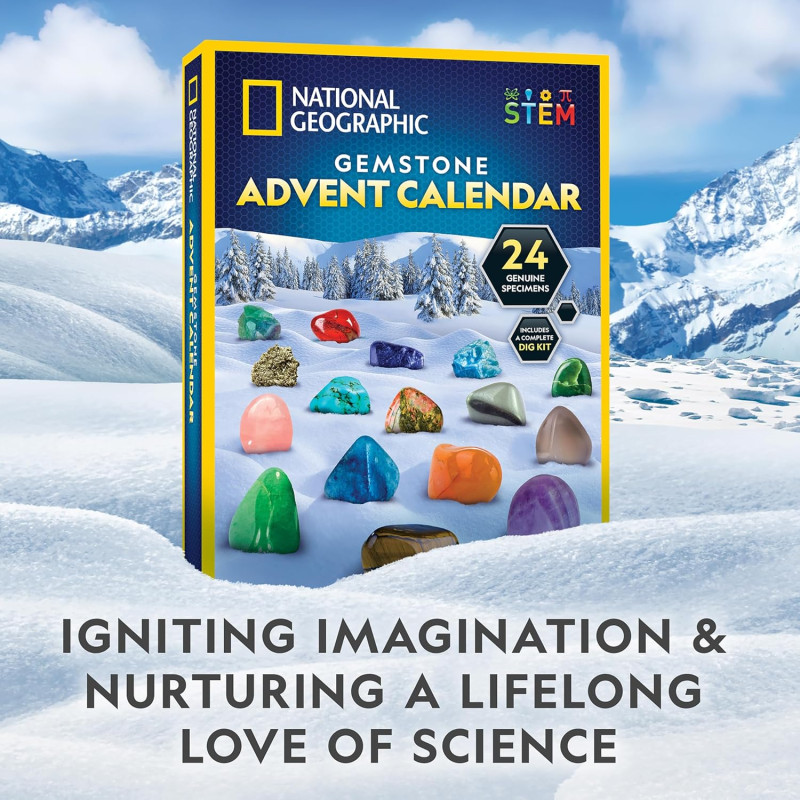 Адвент календар STEM з дорогоцінним камінням NATIONAL GEOGRAPHIC Gemstone Advent Calendar