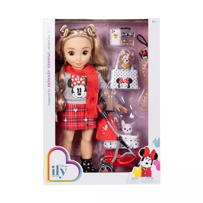 Лялька Мінні Маус і вихованці Disney ILY 4ever 18 Doll Inspired by Minnie  Doggie Stroller