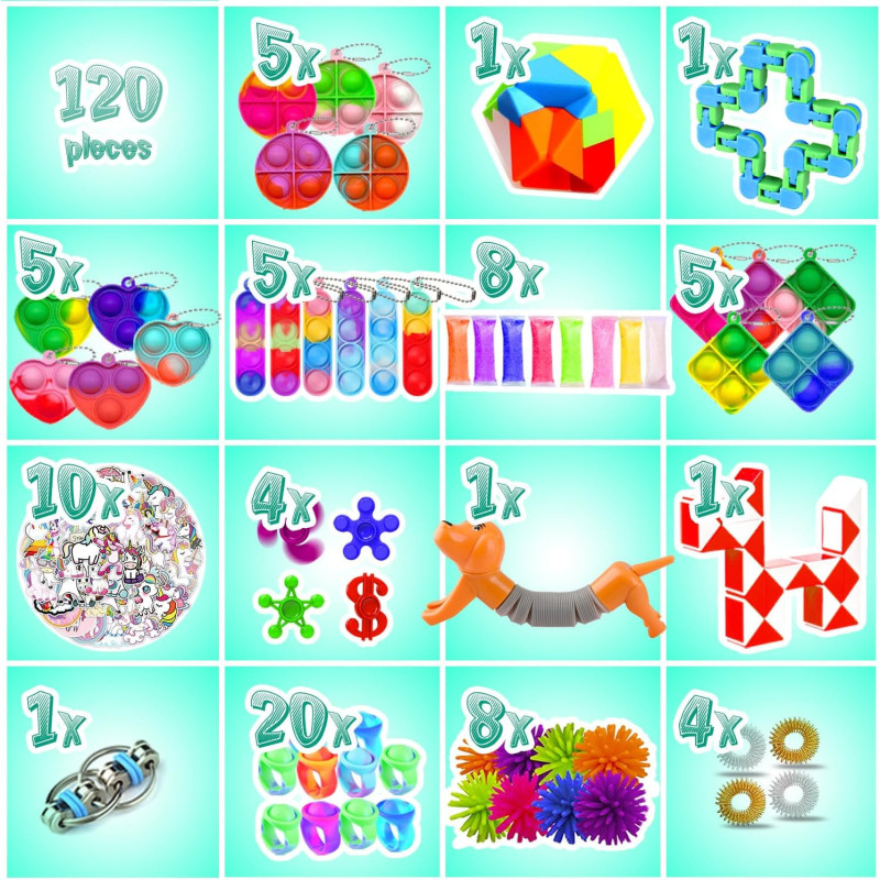 Ігровий набір Антистрес 120шт MOZACI Fidget Toys 120 Pack Fidgets Set