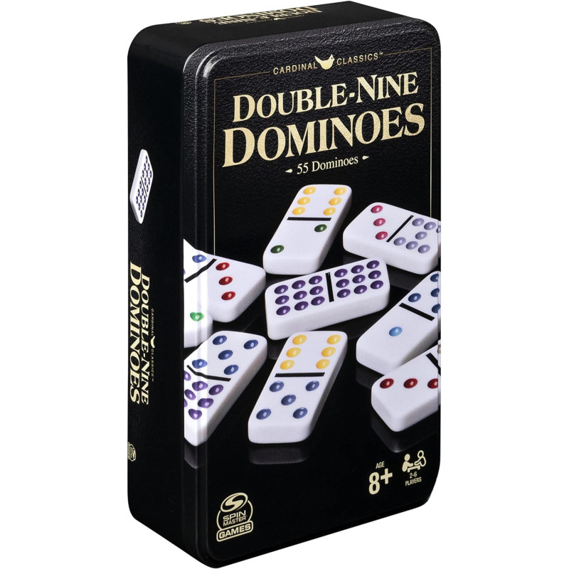 Доміно Spin Master із банкою для зберігання 55 предметів Spin Master Games Cardinal Classics Double Nine Dominoes