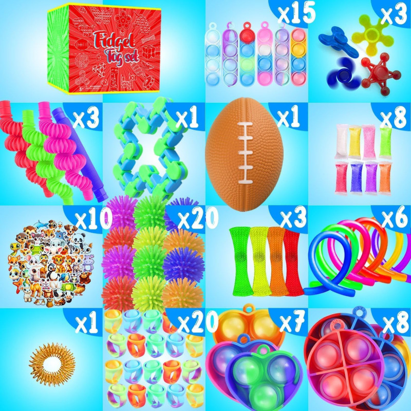 Розвиваючий сенсорний набір Іграшки антистрес  Fidget Toys 126 Pack Party Favors for Kids