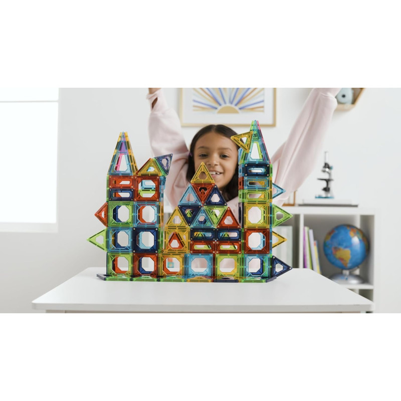 Розвиваючий набір STEM магнітних 3D плиток Discovery 100 Piece 3D Magnetic Tiles Set Educational STEM