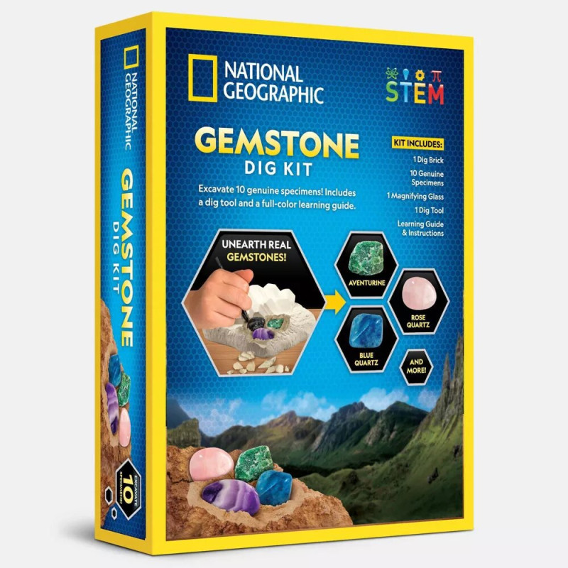 Науковий набір для розкопок дорогоцінних каменів National Geographic Gemstone Dig Kit