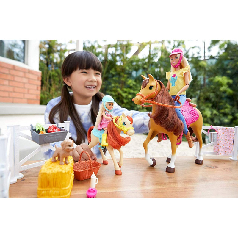 Игровой набор Барби Верховая езда и объятия Barbie Hugs N Horses Playset, Blonde