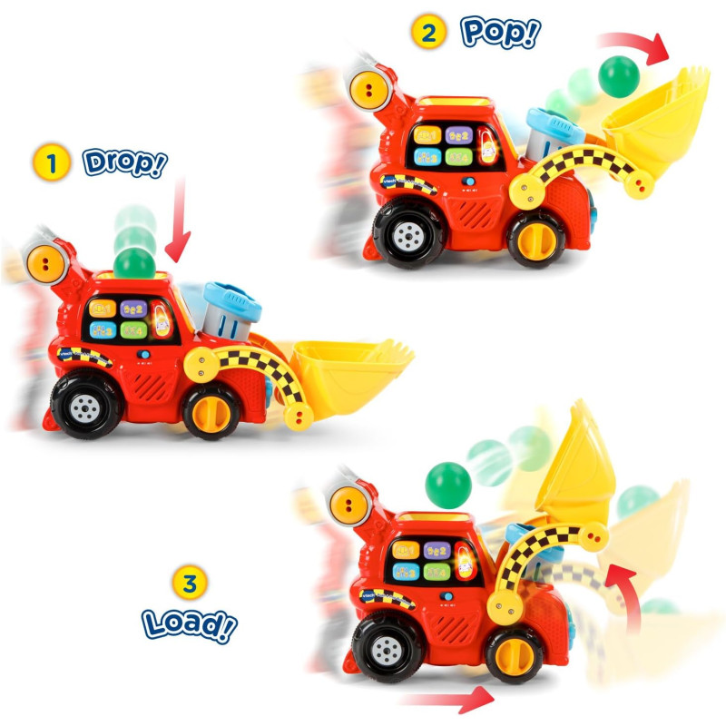 Каталка бульдозер VTech Pop a Balls Push and Pop Bulldozer Red