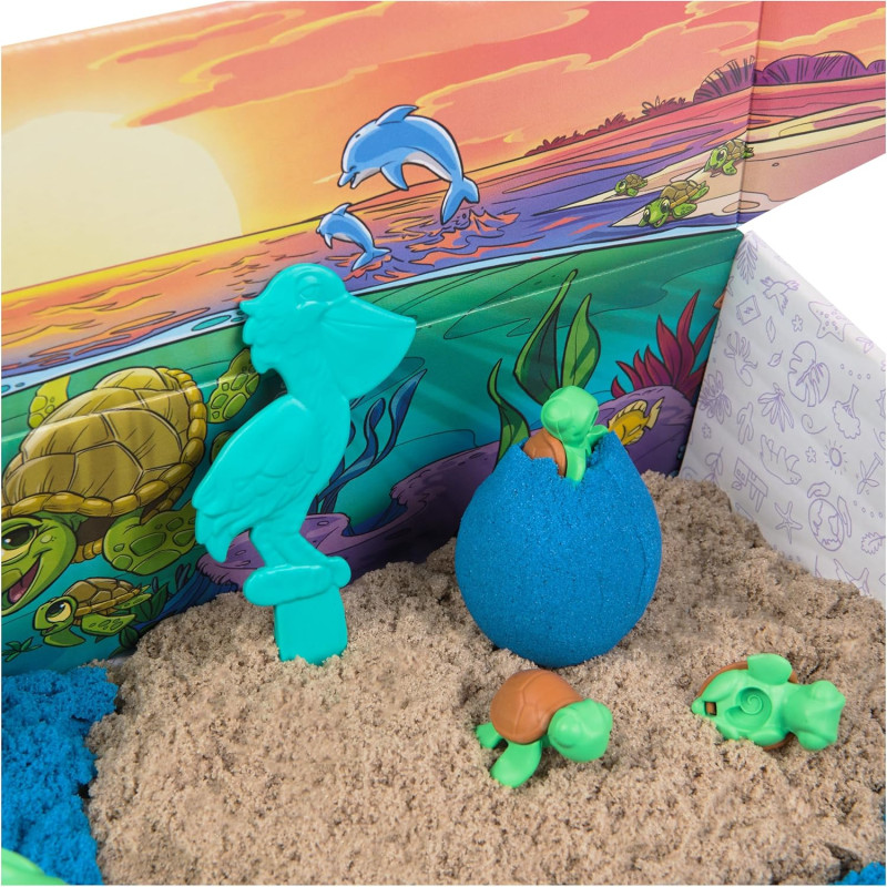 Кінетичний пісок Пляж черепашок Kinetic Sand Project Planet Turtle Beach with 14oz Play Sand Tools Molds
