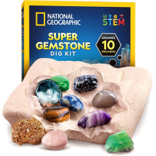 Набір STEM для пошуку дорогоцінного каміння National Geographic Gemstone Dig Kit Dig Up 10