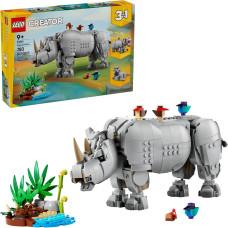 Конструктор Лего 31171 Дикі тварини Величний носоріг і птахи LEGO Creator 3 in 1 Wild Animals Majestic Rhino 31171