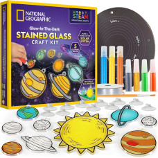 Набор STEM для творчества Солнечная система NATIONAL GEOGRAPHIC Kids Window Art Kit  Stained Glass Solar System