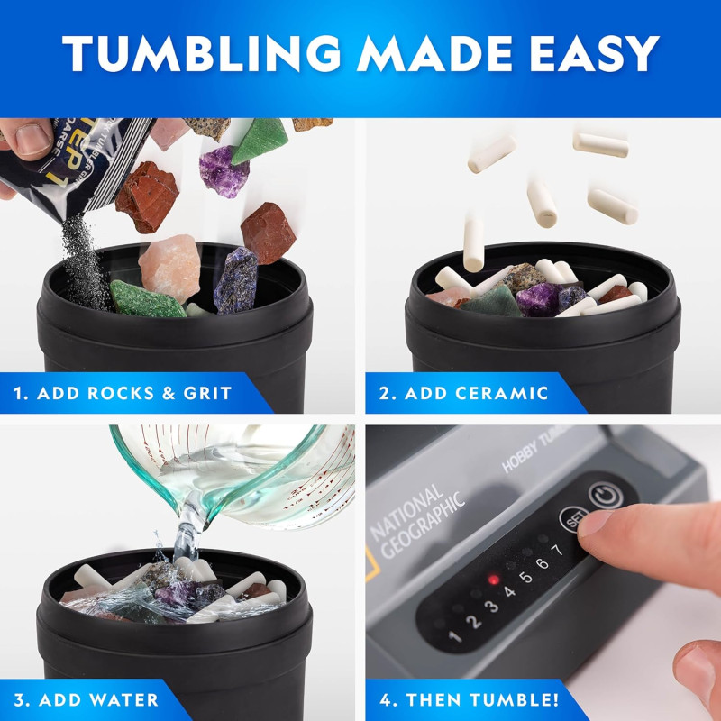 Набір STEM Керамічний наповнювач для галтування каміння NATIONAL GEOGRAPHIC Ceramic Media for Rock Tumbling 1 5 lb