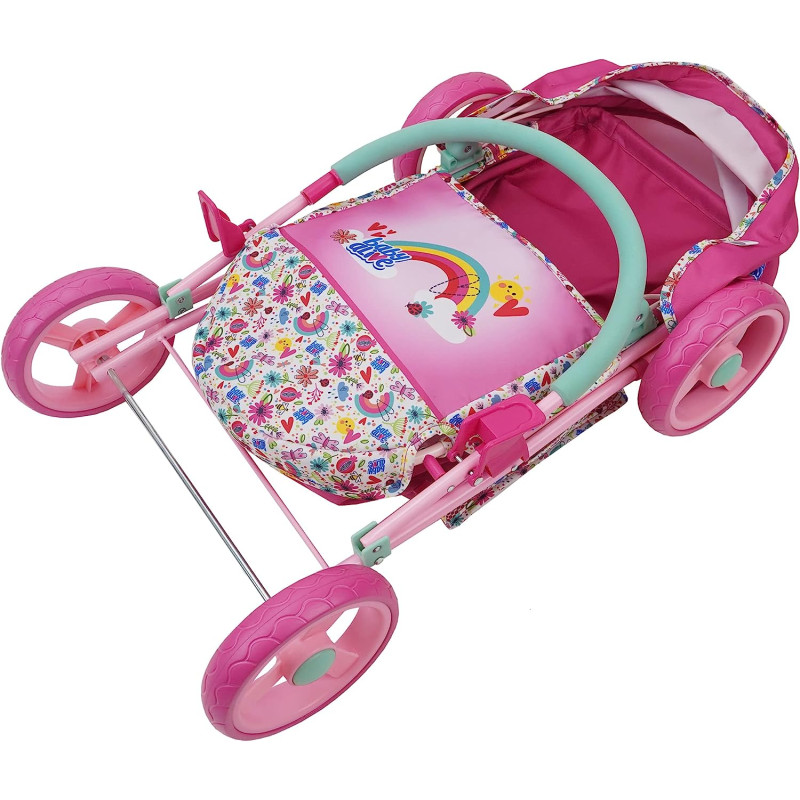 Коляска лялькова із сумкою Бебі Алів Baby Alive Deluxe Classic Doll Pram - Pink  Rainbow