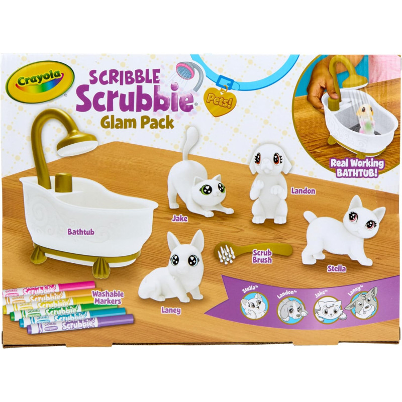 Набір для творчості Крайола Малюй і змивай з фігурками тварин Crayola Scribble Scrubbie Pets Tub Set 2.0,