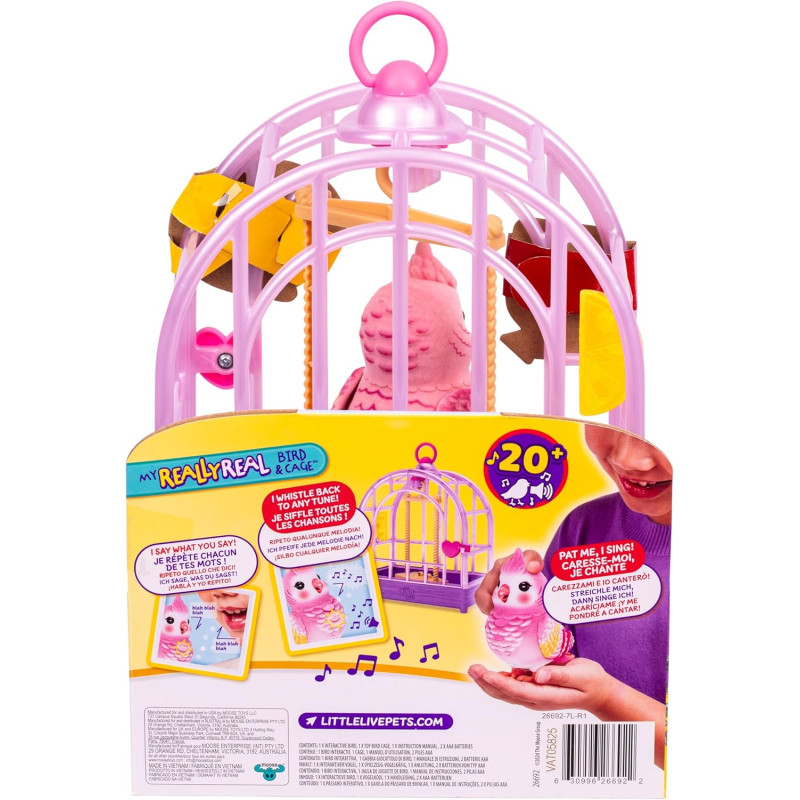 Інтерактивна  пташка з кліткою Little Live Pets My Really Real Talking Bird Toy and Cage  Rosie