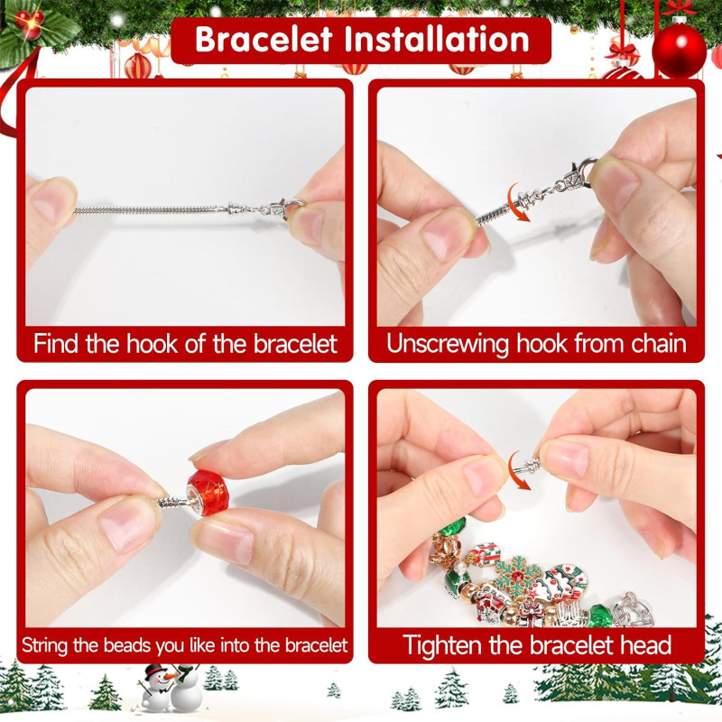 Різдвяний Адвент календар браслетів Christmas Charm Bracelet Advent Calendar 2024