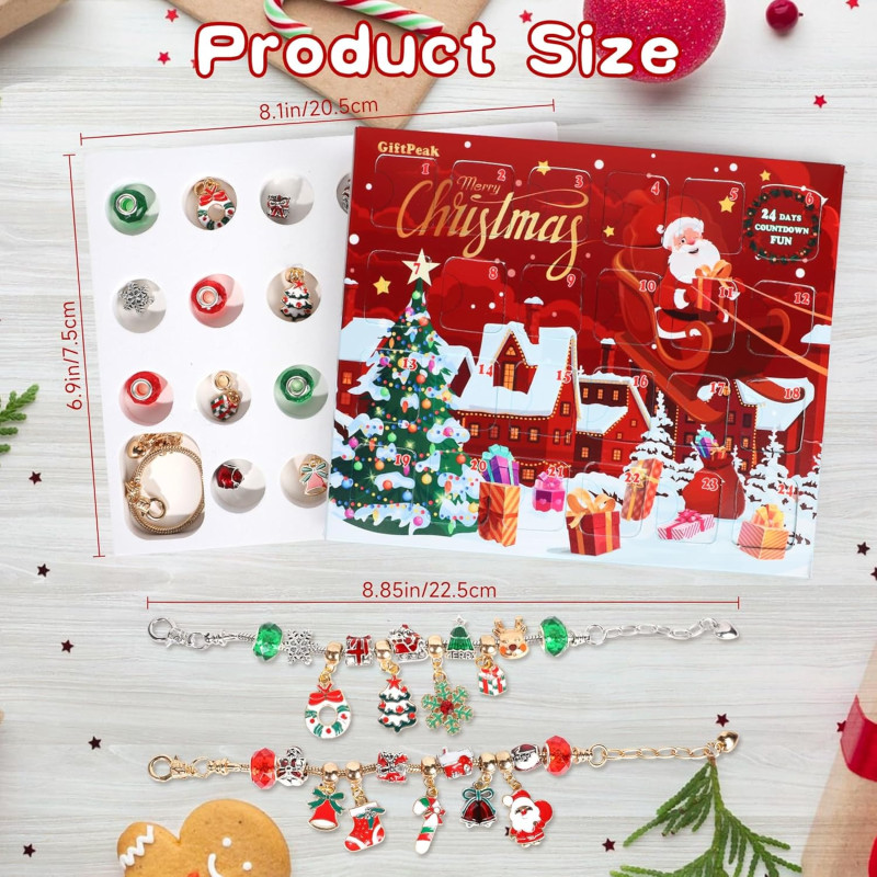 Різдвяний Адвент календар браслетів Christmas Charm Bracelet Advent Calendar 2024