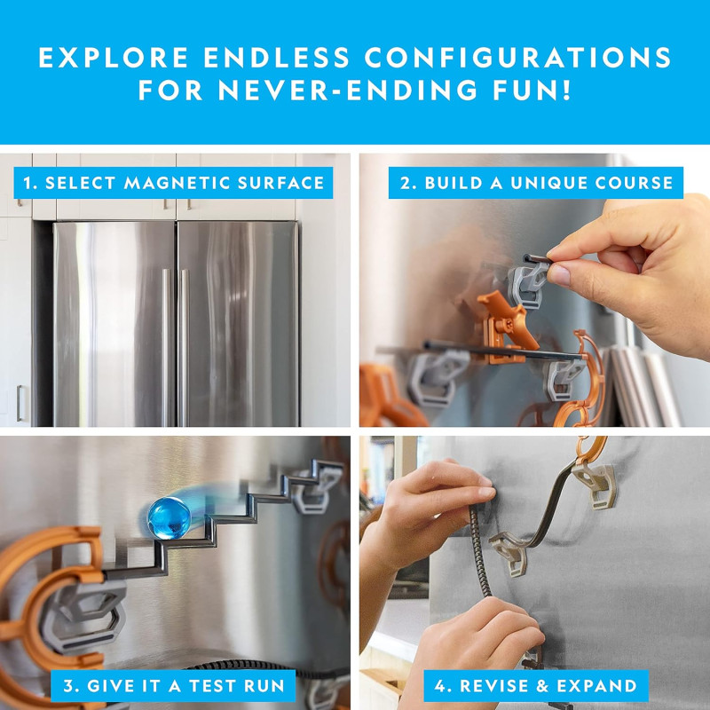 Науковий STEM набір Магнітна траса National Geographic Magnetic Marble Run 75 Piece STEM Building