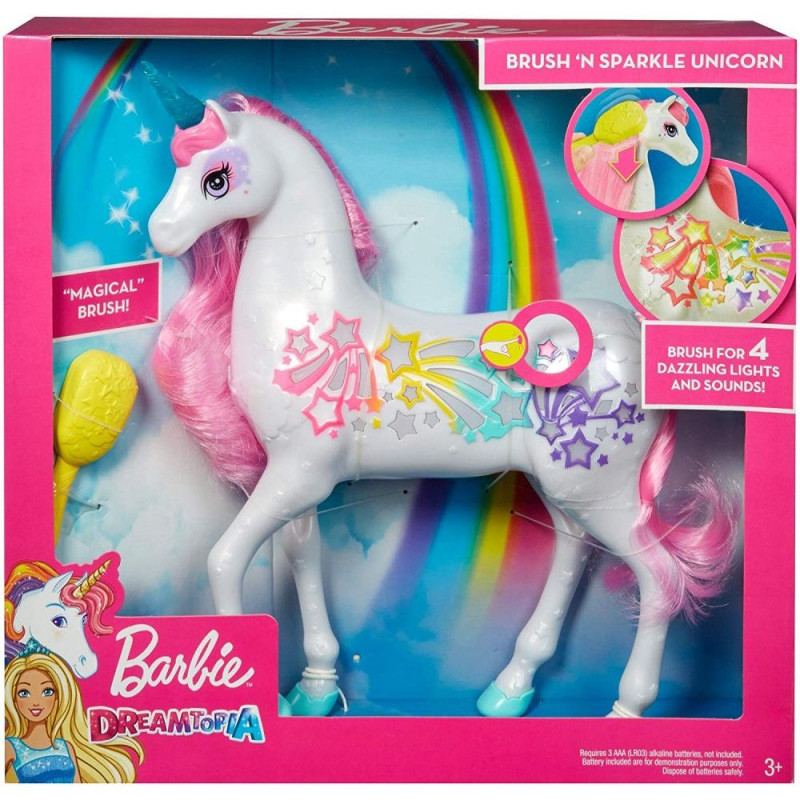Барбі Дрімпопія Сяючий єдиноріг Barbie Dreamtopia Brush 'n Sparkle Unicorn
