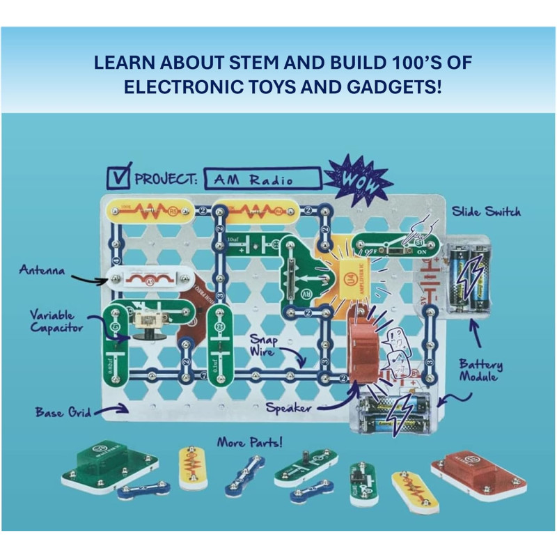 Набір STEM електричний конструктор Snap Circuits Classic SC 300 Electronics Exploration Kit STEM Educational