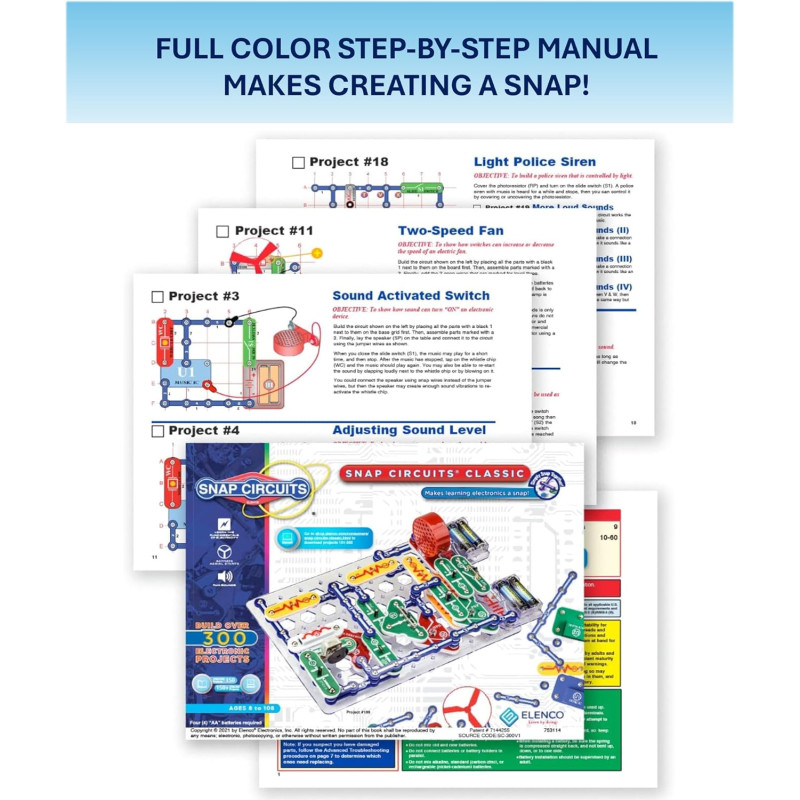 Набір STEM електричний конструктор Snap Circuits Classic SC 300 Electronics Exploration Kit STEM Educational