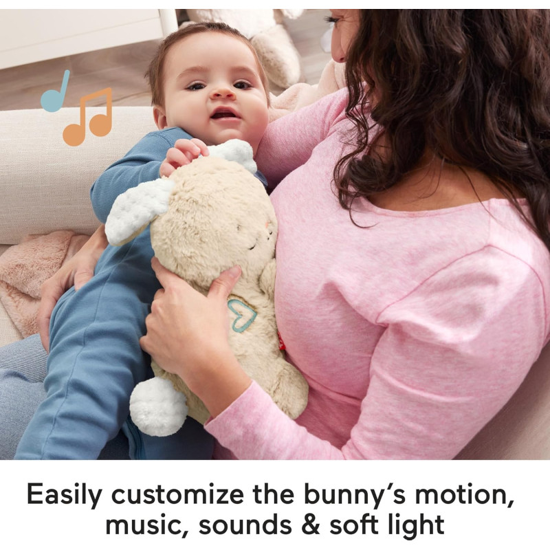 М'який музичний інтерактивний Кролик Fisher Price Baby Sound Machine Soothe Settle Bunny
