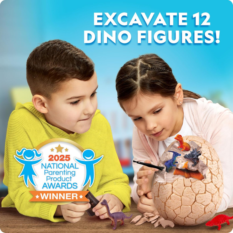 Ігровий набір STEM Розкопки динозавра National Geographic Jumbo Dinosaur Egg Dig Kit  Excavate 12 Figures